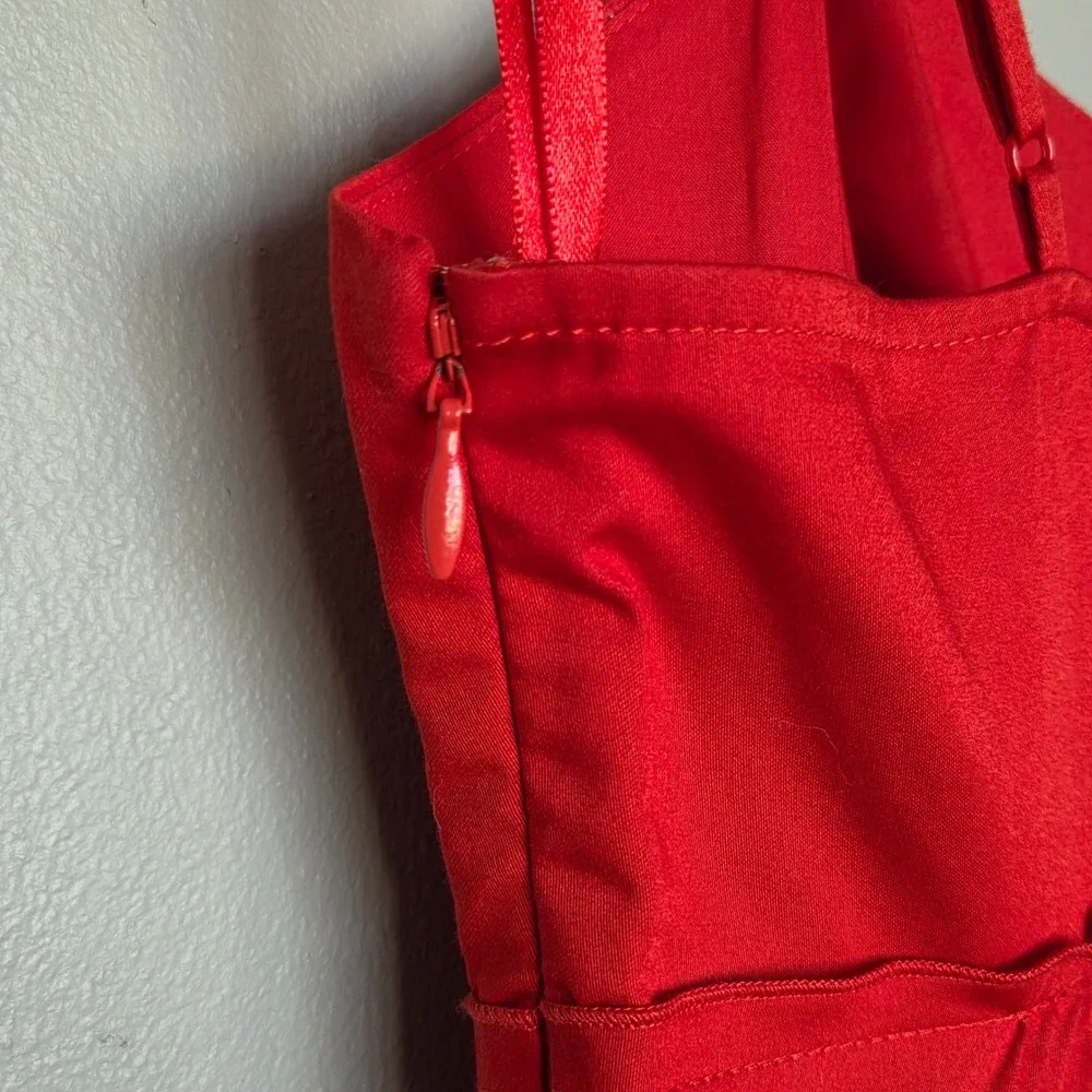 The Limited Y2K Red‎ Babydoll Dress Womens 4 Coquette Spaghetti Strap Fit Flare - Picture 4 of 11
